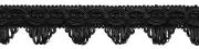 Scalloped Fringe Gimp, Style# SF0150FG, Color# K9 - Pure Black [5 Yards]