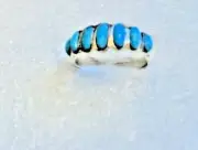Natural Arizona sleeping beauty turquoise size 8 Ring 3.1 CTW Platinum over Sil