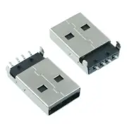 USB 2.0 Type A Male Plug PCB Jack Connector Through Hole Black