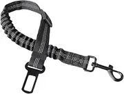 Generic Dog Seat Belt with Strong Elastic Belt Dog Car Harness Pet Seatbelt Strap for All Size Breeds, Black Buckle