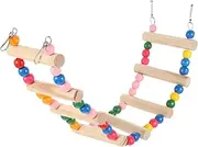 HOUDERCO Colorful Parakeet Training Ladder Step Climbing Ladder for Birds Parrot for Exercise and Play for Budgies and Cockatiels