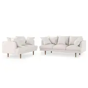 Colton 5 Seater Fabric Sofa Cream White