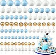 120Pcs Ball Cake Topper Decorations, BetterJonny Mini Balloons Cake Topper Sticks Foam Balls Cake Picks Insert Topper for Birthday Baby Shower Wedding Party Cake Decorating