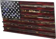 American Flag Wooden Coin Display Rack Holder for Law Enforcement Police Ample Space for Medals Coins Unique Decor for Collectors Enthusiasts