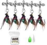 Fly Fishing Lures,Fly Fishing Assortment Kit, Artificial Bait with Reflective Sequins - Carp Catch Supplies for Outdoor Fishing, Saltwater and Freshwater