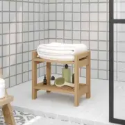 Wooden Bathroom Side Table Toilet Storage Shelf Bath Shower Towel Soap Organiser