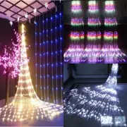 3*3M Waterfall LED Lights Window Curtain String Fairy Christmas Home Decorate AU