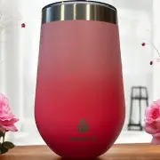 Manna Stemless Pink Ombre’ Wine Tumbler Double Insulated 12 Oz.