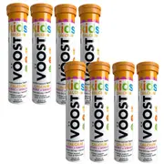 8x VOOST Kids Calcium Berry + Vanilla Effervescent Tablets 20 pack EXP 06/2025