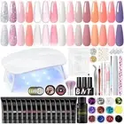 COSCELIA 54 Pcs Poly Gel Nail Kit with UV Nail Lamp Starter Kit Nail Extension