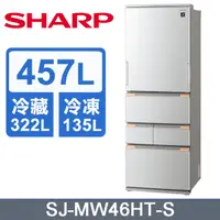 在飛比找PChome24h購物優惠-SHARP夏普 457公升自動除菌離子變頻冰箱(星鑽銀)SJ