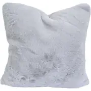 LVD Grey Square Cushion Double Faux Fur Soft Plush Throw Pillow 55cm