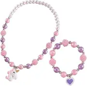 [FOMIYES] Unicorn Jewelry Set for Boys and Girls 2pcs Wrist Chain Neck Ring Adorable Design