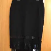 TopShop size 10 pull on black skirt with lace bottom New with Tags