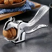 Upgraded Squirrel Shape Nut Crackers High Hardness Zinc Alloy Walnut Tongs Nut Crackers Labor-saving Almond Crack Nut Pecan Hazelnut Kitchen Nut cracker Sheller Clip Tool Clamp Plier Cracker (Silver)