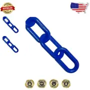 Traffic Blue Plastic Barrier Chain - 1.5 Inch, 100 Feet for Crowd Control