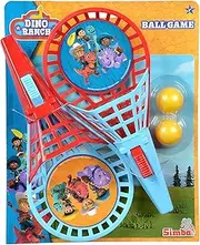 Simba 109312606 Dino Ranch Catch Ball Game, 2 Catching Baskets Each 27 cm, 2 Balls, from 3 Years, Multi-Coloured