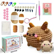 Beginner Crochet Kit For Adults And Kids Cute Large And Small Lamb Crochet Kit Easy-to-Use Yarn DIY Knitting Supplies With Step-by-Step Video Tutor...