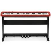Casio CDP-S160 Digital Piano Red w/ CS470P Wooden Stand & 3-Pedal Board