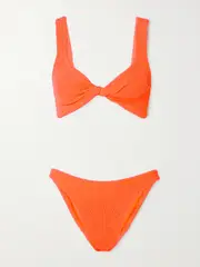 [Hunza G] Hunza G - + Net Sustain Juno Twist-front Seersucker Bikini - Orange - One size One size Orange