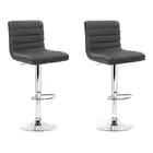 Artiss Set of 2/4 PU Leather Lined Pattern Bar Stools- Grey/White/Black/Chrome