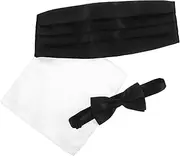 [BESPORTBLE] Complete Men's Formal Wedding Set: Bow Tie Pocket Square Cummerbund Tuxedo Accessories