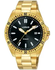 [Lorus] Black Dial 39mm Gold Sports Watch RH934MX-9