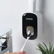 Automatic Toothpaste Dispenser Dust-proof Toothbrush Holder Wall Mount Stand