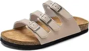 [Torotto] Boys Girls Sandals with Cork Footbed Adjustable Buckle Casual Slides Sandals Open Toes Flat for Kids Toddler