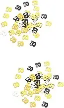 Gadpiparty 2sets Anniversary Confetti Table Centerpieces Number 50 Sequins Decor for Birthday Parties 1200pcs*2