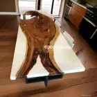 White Epoxy Resin Table Top Console Bar Desk Modern Housewarming furniture Decor
