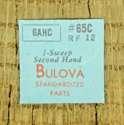 Genuine Bulova 6AHC RF12 Sweep Second Hand Watch Part 65C NEW OLD STOCK