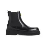 [Valentino Garavani] Valentino Garavani-Black Leather Beatle Vlogo Signature T 30 Boots-Donna 36 IT