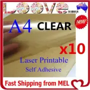 20x A4 Clear Transparent Glossy Self Adhesive Sticker Paper Label Laser Print