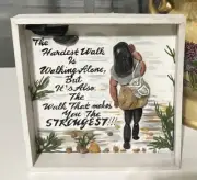 Walking Alone -Pebble art,paint,craft,original from Miranda P 8/8/1