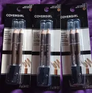 3 CoverGirl Easy Breezy Brow Fill+Define Pencils & Sharpener-Soft Brown #510
