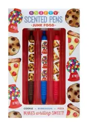 Junk Food Scented Pen Set (3pk) - Cookie, Bubblegum, Pizza