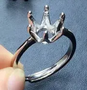 Solid Sterling Silver Adjustable Ring Blanks - Cage Sizes 6.5 to 7 mm Round