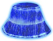 [Ruconla] LED Bucket hat, Rave hat with Light up hat 7 Colors Crazy hat, Glowing in The Dark hat with USB Rechargeable Festival hat