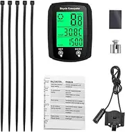 Bike Computer, 19 Functions Bike Speedometer Odometer Waterproof Wired Cycling Computer Touch Screen Backlit Display Universal Cycle Computer Bike Speedometer for Tracking Distance Speed Time