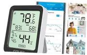 Hygrometer Thermometer H5075, Bluetooth Indoor Room Temperature 1 Pack Black