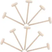 HOOTNEE 10pcs Mini Wooden Mallets for Safe Small Hammers for Building Blocks Crafts Ergonomic Grip Smooth Edges present for Parties Holidays