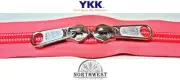 YKK Nylon Coil Zipper Tape # 10 Salmon 25 yards with 25 Nickle Zipper Sliders