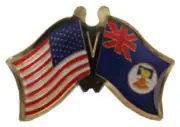 Pack of 50 USA American Falkland Island Friendship Flag Hat Cap lapel Pin