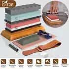 BRITOR Knife Sharpening Stone Set Whetstone Sharpeners includes 4 Side Grit
