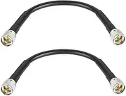 MOOKEERF CB Coax Cable - 2PCS RG213 Coaxial Cable UHF Male to Male 1FT Low Loss RG-213 UHF Cable CB Antenna Cable for Ham Radio/VHF Radio/SWR Meter/Antenna Analyzer