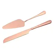 Wedding Cake Knife and Server Set, Pink Cake Cutting Set (10.6/9 Inch)