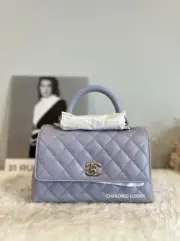 NWT CHANEL 21K Lilac Lavender Purple COCO Handle Small Caviar GHW Microchip