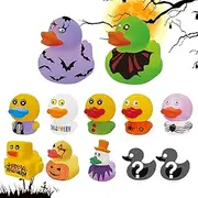 Pumpkin Rubber Ducks, Rubber Duckies Mini Rubber Ducks in Bulk, 12 Pack for Jeeps Bath Toy Floater Duck for Kids, Party Favors, Birthdays, Bath Time, Baby Showers Accessories Borato
