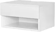 [Artiss] Bedside Table Floating Drawer Side Table Storage Cabinet Nightstand White